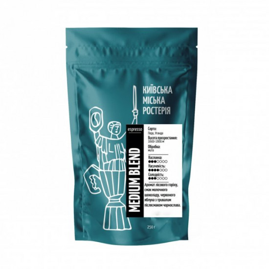  Кофе зерновой Medium blend Арабика 70%, Робуста 30%, 0,25 кг