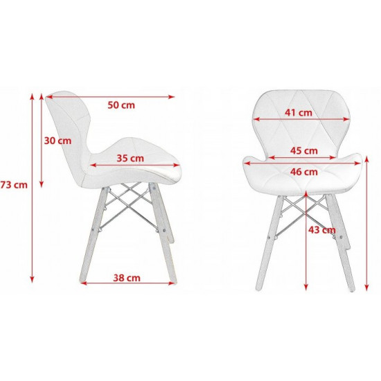  Стул JUMI Scandinavian Design (эко-кожа) White