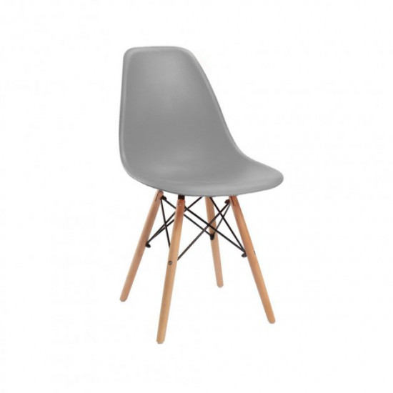 Chair for kitchen, cafe, bar Smile 460x500x810 mm natural wood/polypropylene gray Mix Furniture