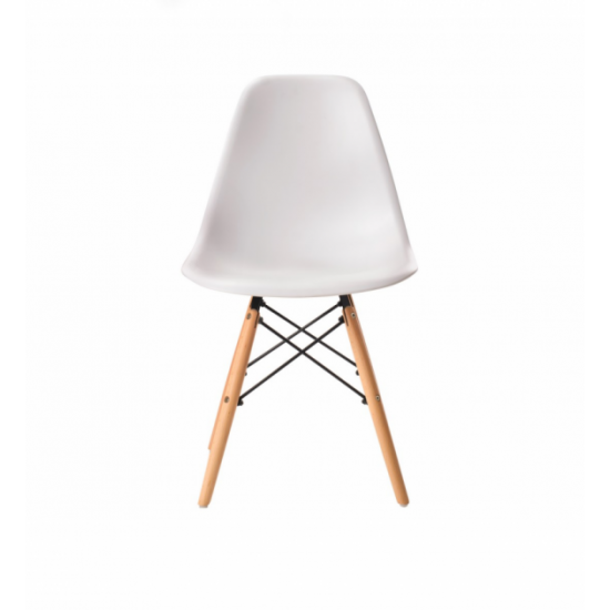 Chair for kitchen, cafe, bar Smile 460x500x810 mm natural wood/white polypropylene Mix Furniture