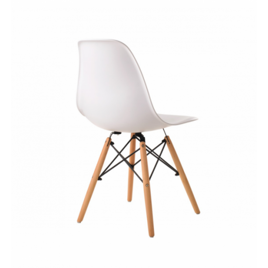 Chair for kitchen, cafe, bar Smile 460x500x810 mm natural wood/white polypropylene Mix Furniture