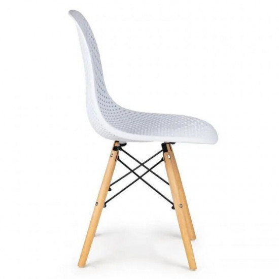 Chair for kitchen, cafe, bar Honeycomb 450x500x820 mm natural wood/polypropylene white Mix Furniture