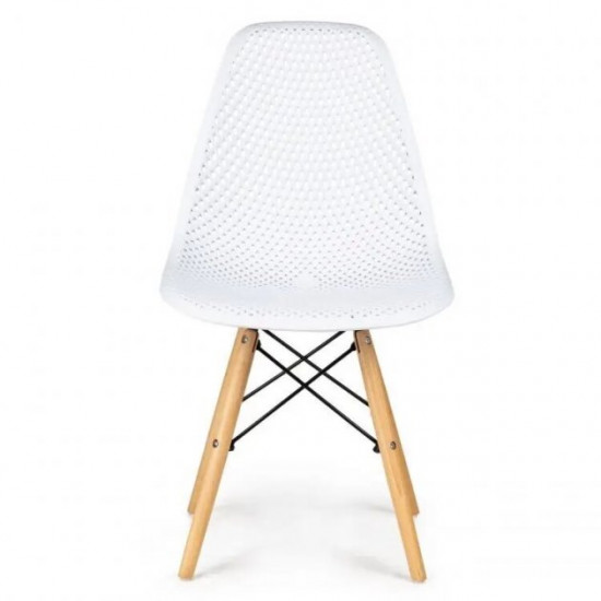 Chair for kitchen, cafe, bar Honeycomb 450x500x820 mm natural wood/polypropylene white Mix Furniture