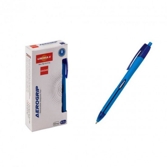 Automatic ballpoint pen Aerogrip UX-136-02, rubberized blue