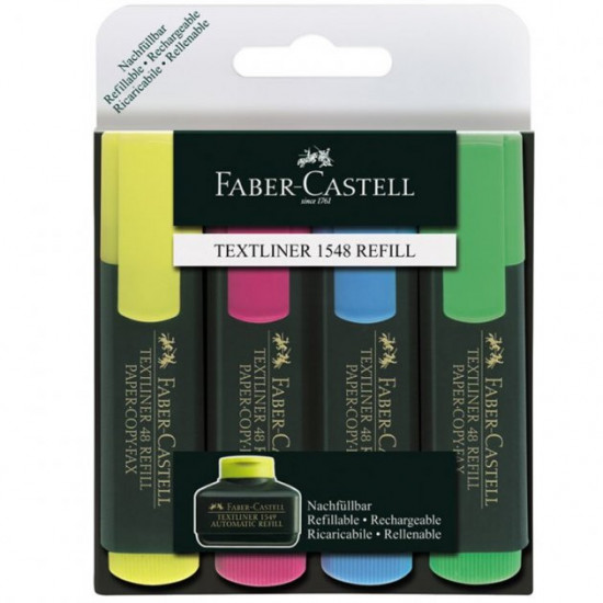  Набор маркеров текстовых 4шт 154804 TEXTLINER, Faber Castell