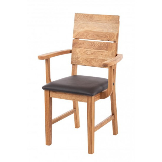 Chair with armrests TOKABO Furniture ARNOLD oak darkened oil 52x95x58 cm Oak (27300006/06)