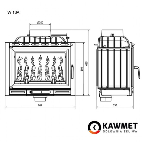  Камінна топка KAWMET W13A (11.5 kW) EKO