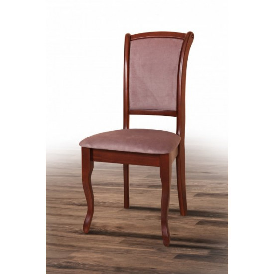 Wooden chair with soft back and seat Mix Furniture Lord walnut / beige