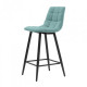 Half-bar chair for kitchen, cafe, bar, restaurant Glen black metal/aquamarine fabric Concepto