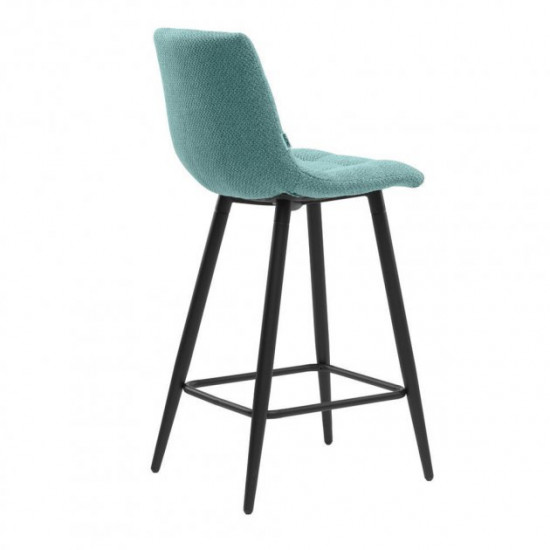 Half-bar chair for kitchen, cafe, bar, restaurant Glen black metal/aquamarine fabric Concepto