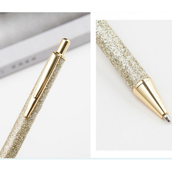 Ballpoint pen with glitter Alideco black 1.0 mm Gold