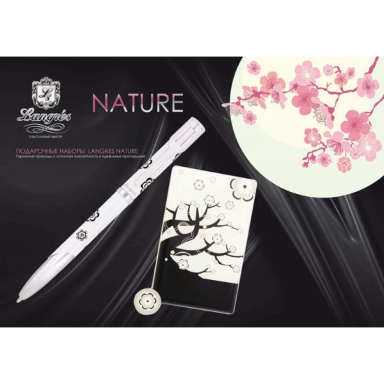 Pens in set Langres Nature 1 pc + mirror, pink LS.122035-10