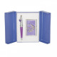 Pens in the set Langres Crystal Heart 1pcs + business card holder purple LS.122008-07