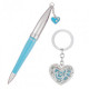 Pens in set Langres Miracle 1 pc + keychain blue LS.122026-02