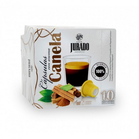 Jurado coffee capsules with cinnamon flavor