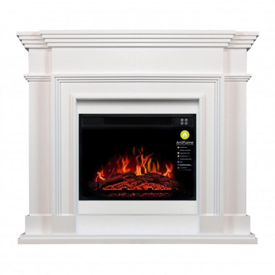 Electric fireplace with portal ArtiFlame LEGIONIS AF23S WHITE BIANCO (with sound)