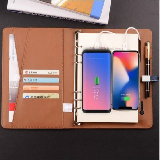 Notebook diary with power bank and USB flash drive 16 GB gift