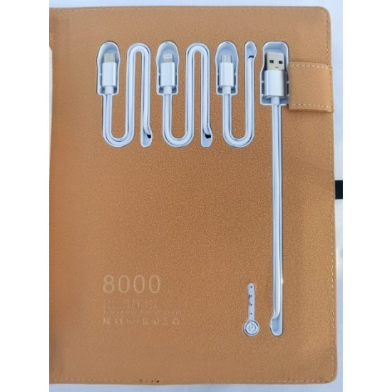 Reusable notebook diary with power bank and USB flash drive 16 GB Gift