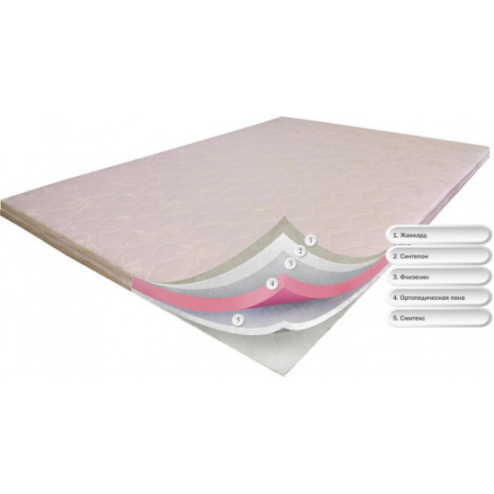 Thin mattress-topper Dz-mattress OrthoSlim2, 200x70x8 cm