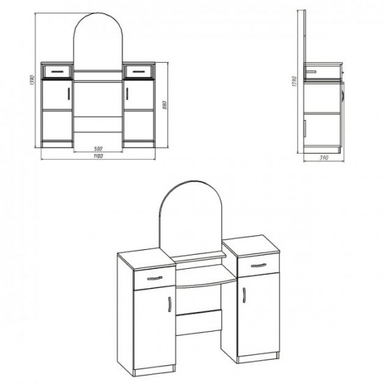 Dressing table 2 Companit Beech