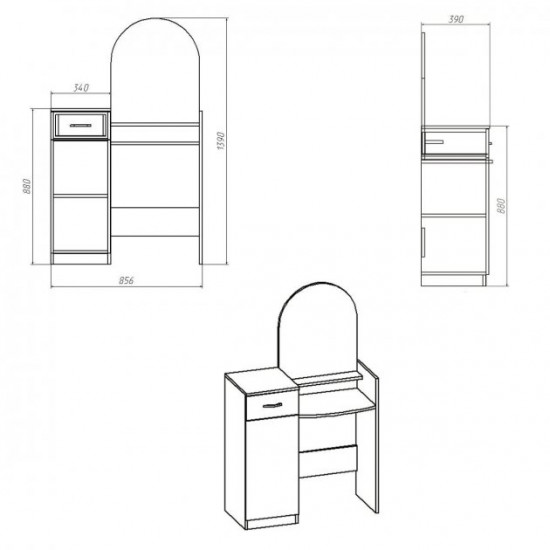 Dressing table Companit 1 beech