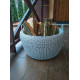 Woodman wicker basket with handmade artificial rattan handles gray 45 l