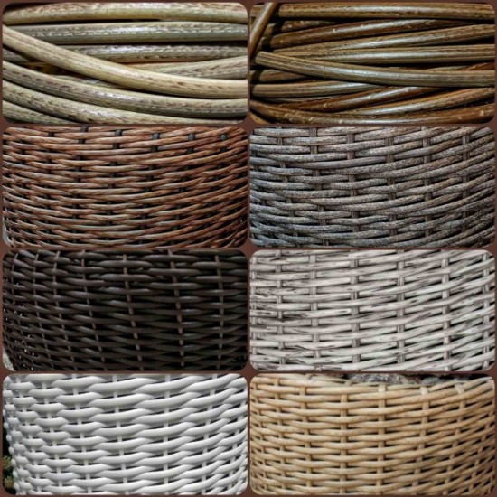 Woodman wicker basket with handmade artificial rattan handles gray 45 l