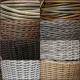 Woodman wicker basket with handmade artificial rattan handles gray 45 l