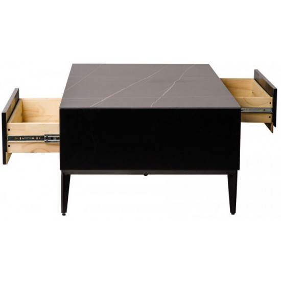 Coffee table Vetro Mebel Palermo Black marble (Palermo-coffee-tbl)