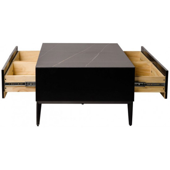 Coffee table Vetro Mebel Palermo Black marble (Palermo-coffee-tbl)