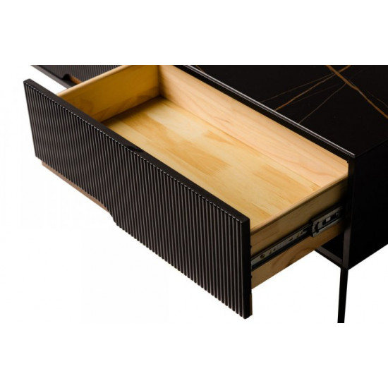 Coffee table Vetro Mebel Palermo Black marble (Palermo-coffee-tbl)