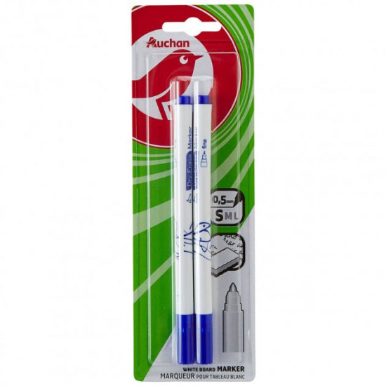 Whiteboard marker Auchan blue, 2 pcs.