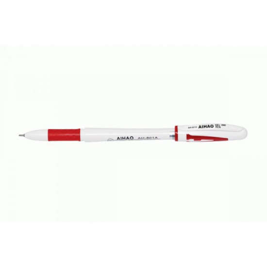 AIHAO gel pen with flu, opaque, red, AH-801A