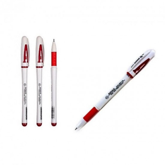 Set of AIHAO gel pens with flu, opaque, red, 12 pcs. AH-801A