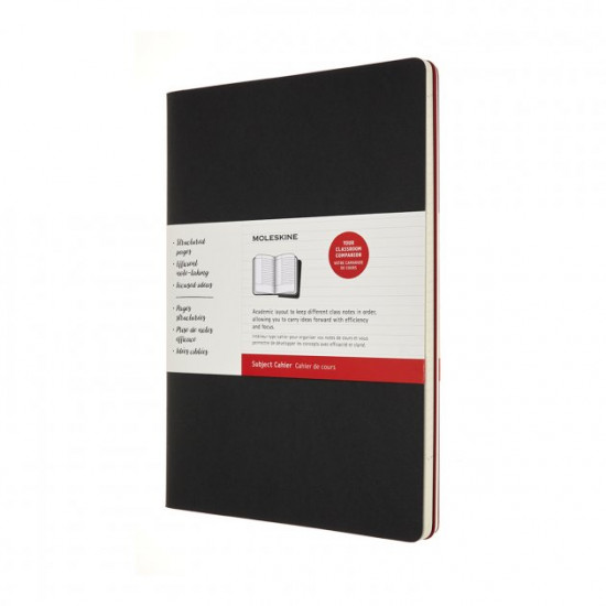 Записник Moleskine Cahier (2 шт) Subject А4 / Чорний, Бордо (8053853602527)