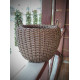 Pot-bellied basket with handles handmade artificial rattan firewood basket 20 l