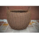 Pot-bellied basket with handles handmade artificial rattan firewood basket 20 l