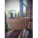 Main basket with handles for firewood made of handmade artificial rattan 30 l