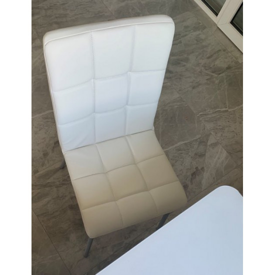 Kitchen dining chair with soft back Amanda 520x430x870 mm Mix Mebli color White