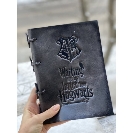 Leather notebook Harry Potter A5 100 kraft sheets dark gray