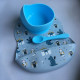 Set of baby silicone dishes first complementary feeding knights