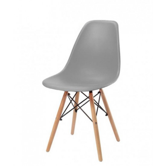 Chair Smile 460x500x810 wood/polypropylene gray Mix Mebli