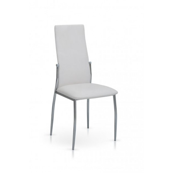 Chair Carmen 410x510x990 metal chrome/leatherette white Mix Mebli