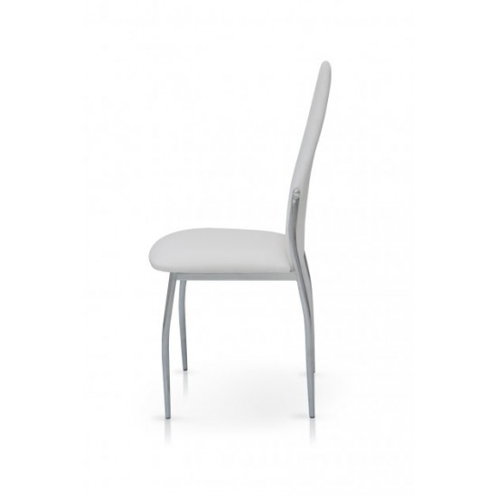 Chair Carmen 410x510x990 metal chrome/leatherette white Mix Mebli