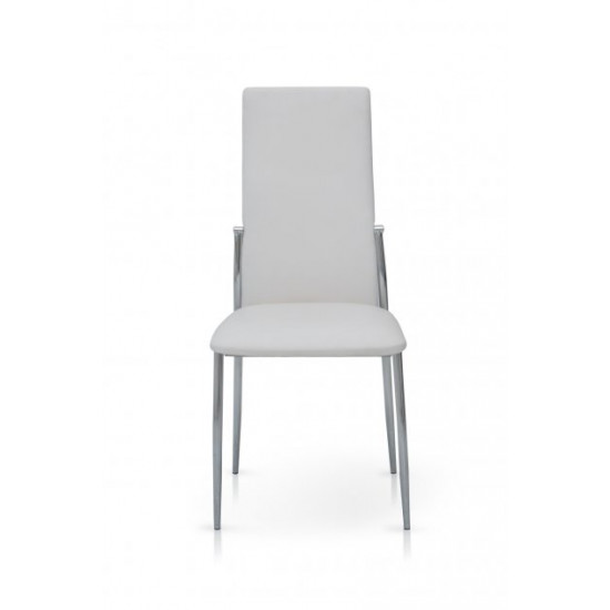 Chair Carmen 410x510x990 metal chrome/leatherette white Mix Mebli