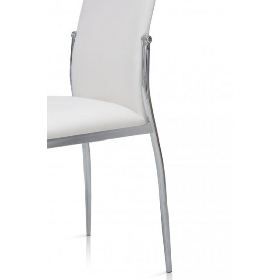 Chair Carmen 410x510x990 metal chrome/leatherette white Mix Mebli