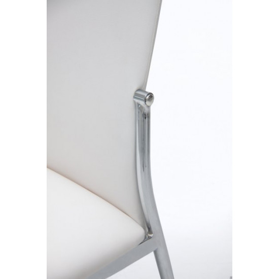 Chair Carmen 410x510x990 metal chrome/leatherette white Mix Mebli