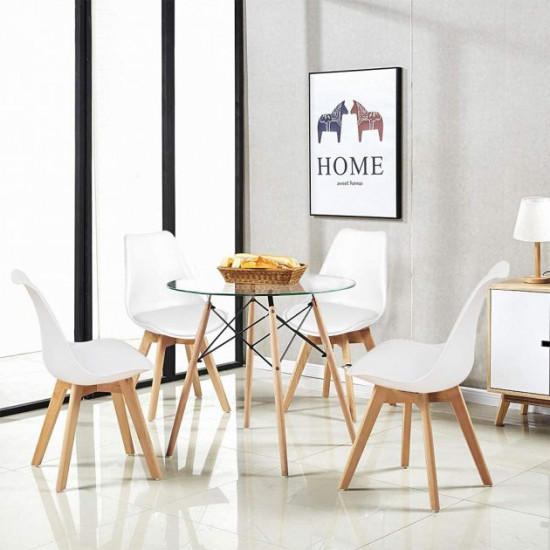 Teide chair 480*530*840 made of Wood/polypropylene, white leatherette Mix Mebli