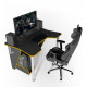 Gaming table ZEUS™ IGROK-3L, black/yellow with LED backlight