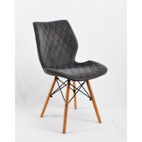 Chair Nolan Velvet Onder Mebli Gray B-1004